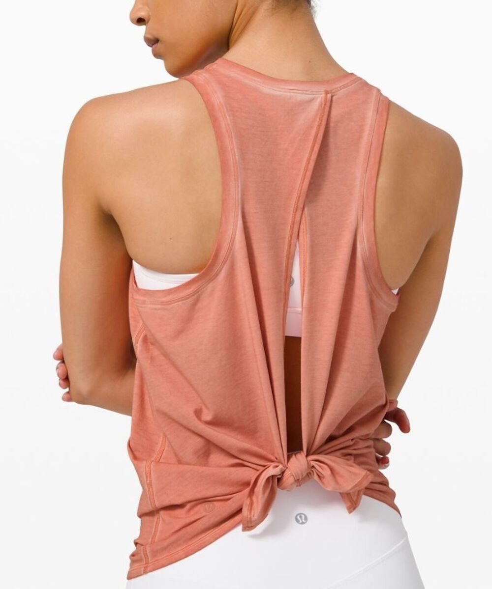 Lululemon All Tied Up Tank Top - Coral Pima Cotton size 6